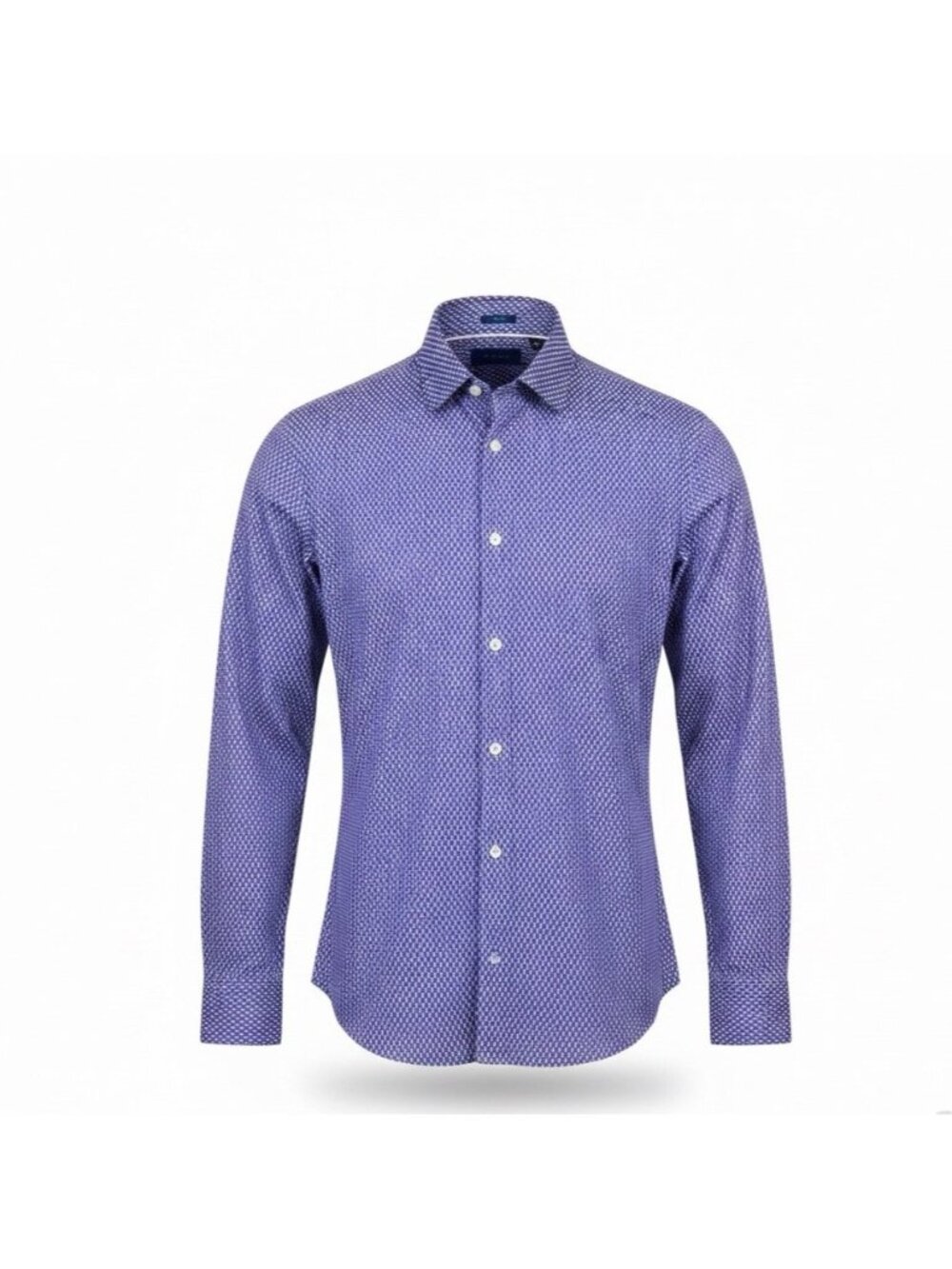 Fairlane Mens Blue Stretch Slim-Fit Patterned Button-Up Shirt Size M